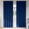 Rideaux occultants avec anneaux 2 pcs Bleu foncé 260 x 140 cm 556193556193