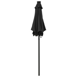 Parasol de jardin avec lumières LED noir 200x211 cm aluminium 556195556195