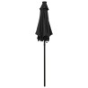Parasol de jardin avec lumières LED noir 200x211 cm aluminium 556195556195
