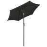 Parasol de jardin avec lumières LED noir 200x211 cm aluminium 556195556195