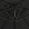 Parasol de jardin avec lumières LED noir 200x211 cm aluminium 556195556195
