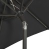 Parasol de jardin avec lumières LED noir 200x211 cm aluminium 556195556195