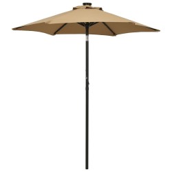Parasol de jardin avec lumières LED taupe 200x211 cm aluminium 556196556196