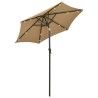 Parasol de jardin avec lumières LED taupe 200x211 cm aluminium 556196556196