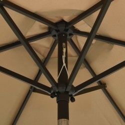 Parasol de jardin avec lumières LED taupe 200x211 cm aluminium 556196556196