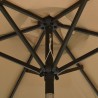Parasol de jardin avec lumières LED taupe 200x211 cm aluminium 556196556196