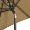 Parasol de jardin avec lumières LED taupe 200x211 cm aluminium 556196556196