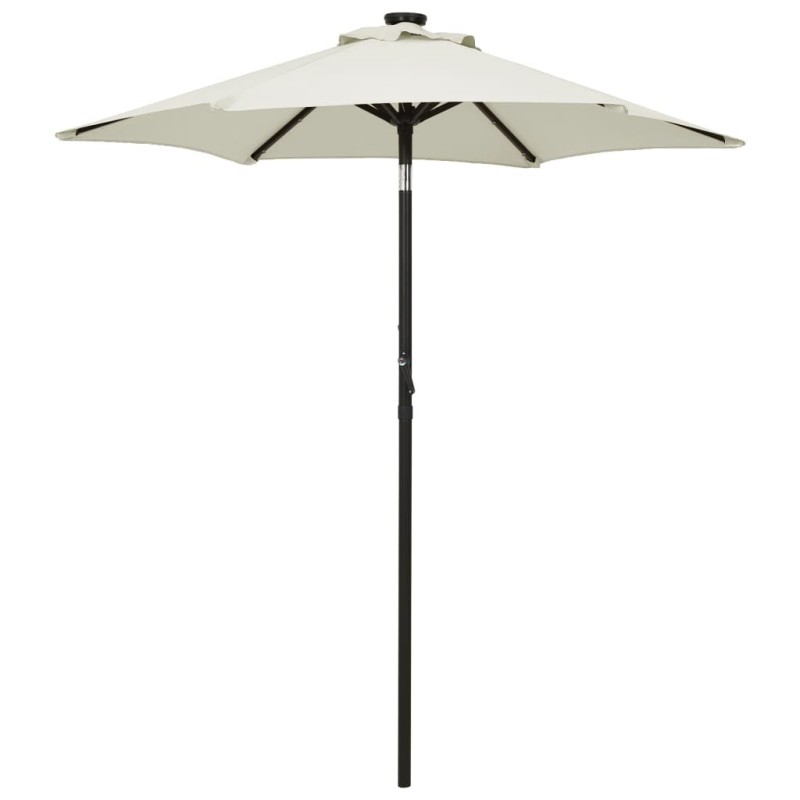 Parasol avec lumières LED sable 200x211 cm aluminium 556197556197