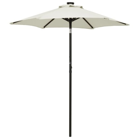 Parasol avec lumières LED sable 200x211 cm aluminium 556197556197