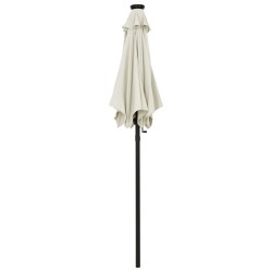 Parasol avec lumières LED sable 200x211 cm aluminium 556197556197