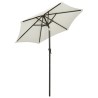 Parasol avec lumières LED sable 200x211 cm aluminium 556197556197
