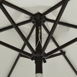 Parasol avec lumières LED sable 200x211 cm aluminium 556197556197