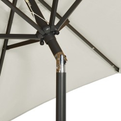Parasol avec lumières LED sable 200x211 cm aluminium 556197556197