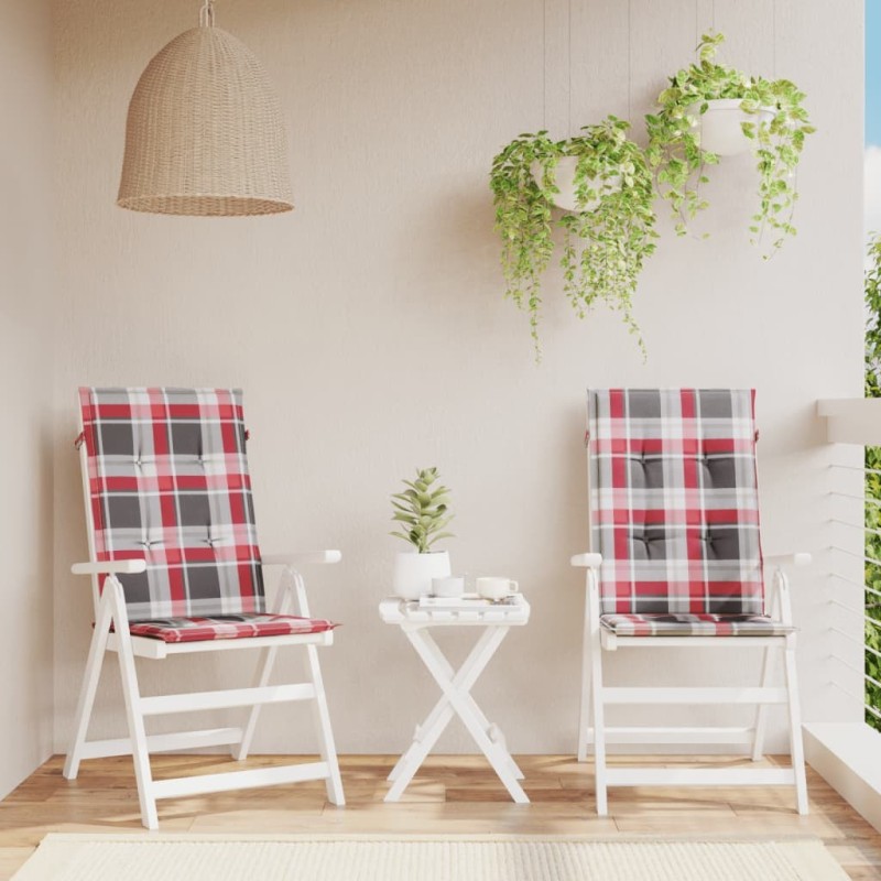 Coussins de chaise de jardin à dossier haut lot de 2 120x50x3cm 556199556199