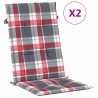 Coussins de chaise de jardin à dossier haut lot de 2 120x50x3cm 556199556199