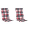 Coussins de chaise de jardin à dossier haut lot de 2 120x50x3cm 556199556199
