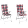 Coussins de chaise de jardin à dossier haut lot de 2 120x50x3cm 556199556199