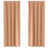 Rideaux occultants avec anneaux 2 pcs Marron Clair 225 x 140 cm 556200556200