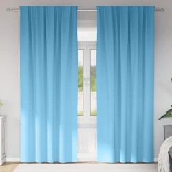 Rideaux occultants avec anneaux 2 pcs Bleu clair 245 x 140 cm 556203556203