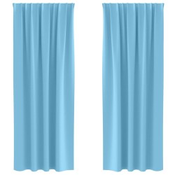Rideaux occultants avec anneaux 2 pcs Bleu clair 245 x 140 cm 556203556203