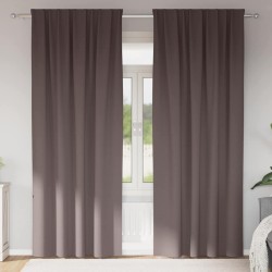 Rideaux occultants avec anneaux 2 pcs Marron foncé 225 x 140 cm 556209556209