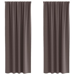 Rideaux occultants avec anneaux 2 pcs Marron foncé 225 x 140 cm 556209556209