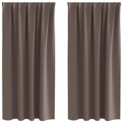 Rideaux occultants avec anneaux 2 pcs Marron foncé 175 x 140 cm 556210556210