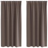 Rideaux occultants avec anneaux 2 pcs Marron foncé 175 x 140 cm 556210556210