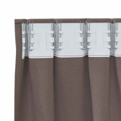 Rideaux occultants avec anneaux 2 pcs Marron foncé 175 x 140 cm 556210556210