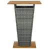 Table de bar Gris 80x80x110 cm Résine tressée et bois d'acacia 556212556212