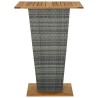 Table de bar Gris 80x80x110 cm Résine tressée et bois d'acacia 556212556212
