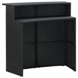 Table de bar de jardin Noir 120x55x110 cm Résine tressée 556214556214