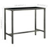 Table bar de jardin Gris 130x60x110 cm Résine tressée et verre 556215556215