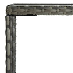 Table de bar de jardin Gris 70x70x110cm Résine tressée et verre 556216556216