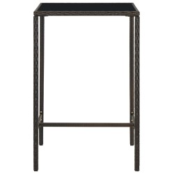 Table de bar de jardin Marron 70x70x110 cm Résine tressée verre 556219556219