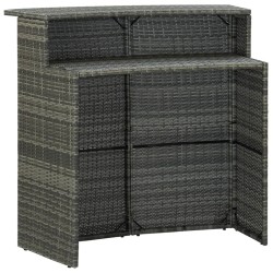 Table de bar de jardin Gris 120x55x110 cm Résine tressée 556220556220