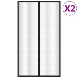 Rideaux de porte anti-insectes 2 pcs avec aimants noir 200x80cm 556221556221
