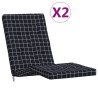 Coussins de chaise longue lot de 2 noir motif à carreaux 556223556223