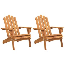 Chaises Adirondack de jardin lot de 2 Bois massif d'acacia 556225556225