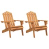 Chaises Adirondack de jardin lot de 2 Bois massif d'acacia 556225556225