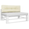 Coussin de palette crème 120x40x12 cm tissu 556226556226
