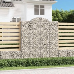 Paniers à gabions arqués 3 pcs 200x30x220/240 cm fer galvanisé 556228556228
