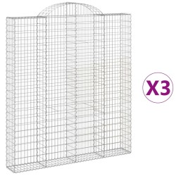 Paniers à gabions arqués 3 pcs 200x30x220/240 cm fer galvanisé 556228556228