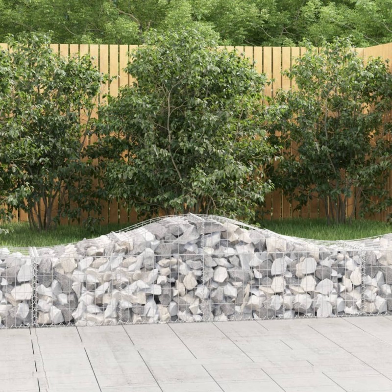 Paniers à gabions arqués 9 pcs 200x50x40/60 cm fer galvanisé 556229556229