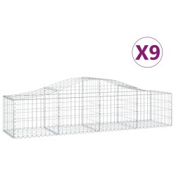 Paniers à gabions arqués 9 pcs 200x50x40/60 cm fer galvanisé 556229556229