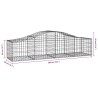 Paniers à gabions arqués 9 pcs 200x50x40/60 cm fer galvanisé 556229556229