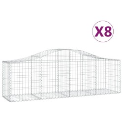 Paniers à gabions arqués 8 pcs 200x50x60/80 cm Fer galvanisé 556230556230