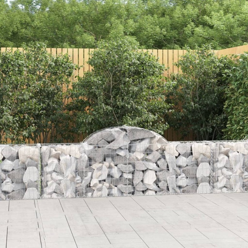 Paniers à gabions arqués 9 pcs 200x30x60/80 cm Fer galvanisé 556231556231