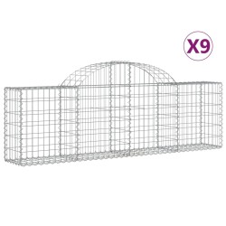 Paniers à gabions arqués 9 pcs 200x30x60/80 cm Fer galvanisé 556231556231