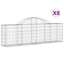 Paniers à gabions arqués 8 pcs 200x30x60/80 cm Fer galvanisé 556232556232